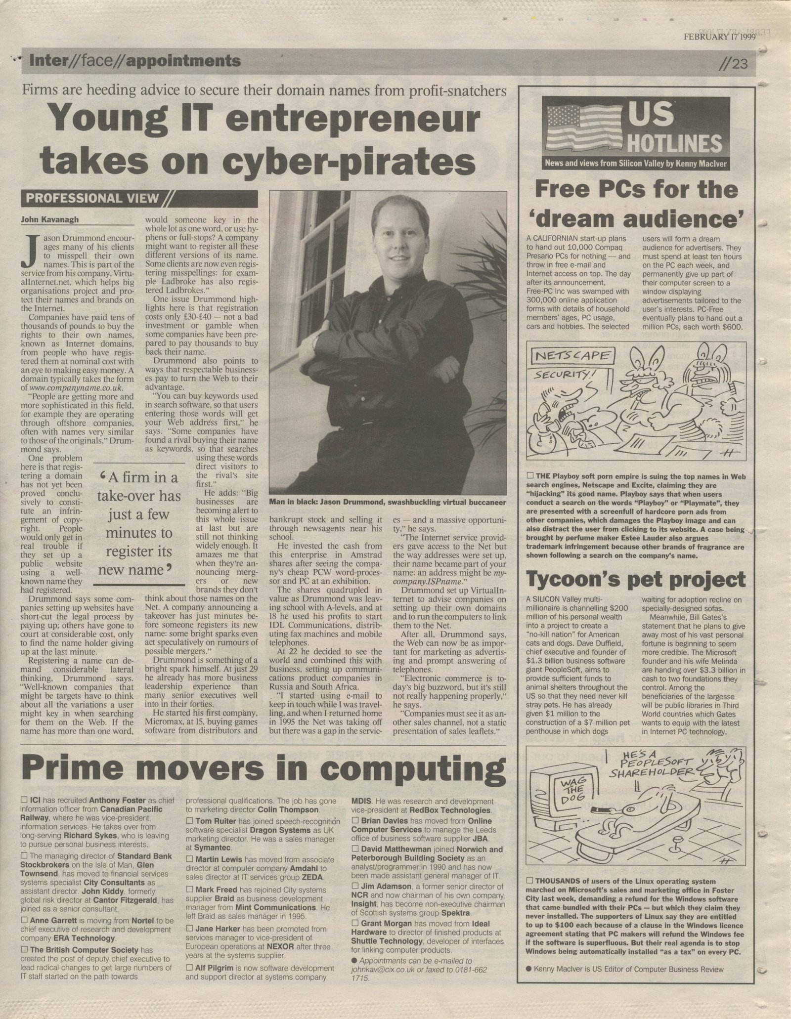 THE TIMES – Young IT entrepreneur takes on cyber-pirates